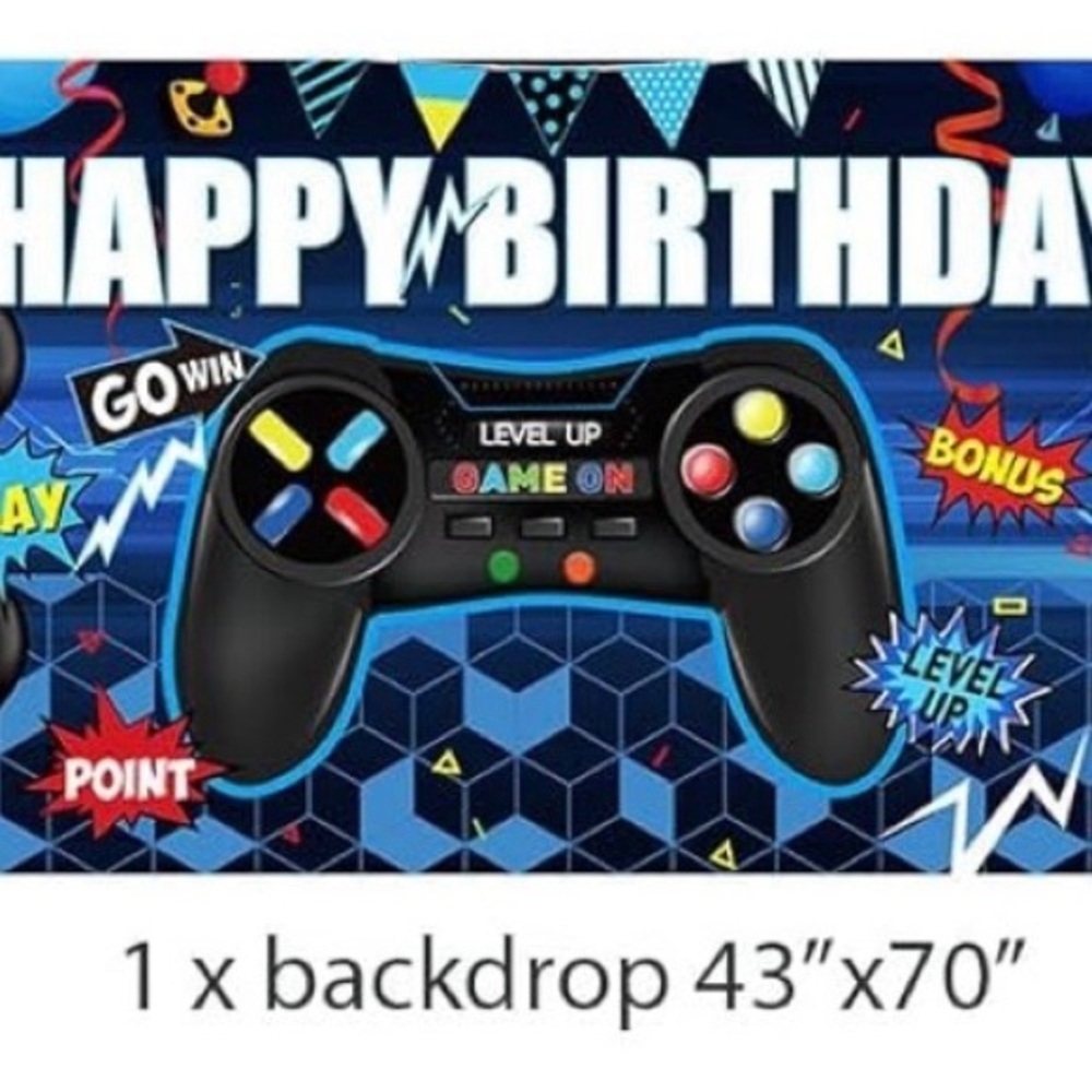 NEW Gaming Themed Birthday Party Backdrop